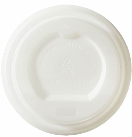 DISPO WHITE COMPOSTABLE SIPTHRU LID x 100044884