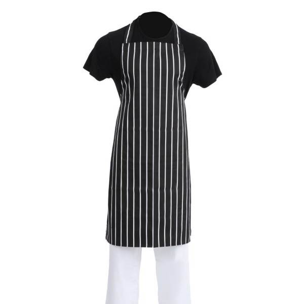 Black & White Stripe Butchers Bib Apron