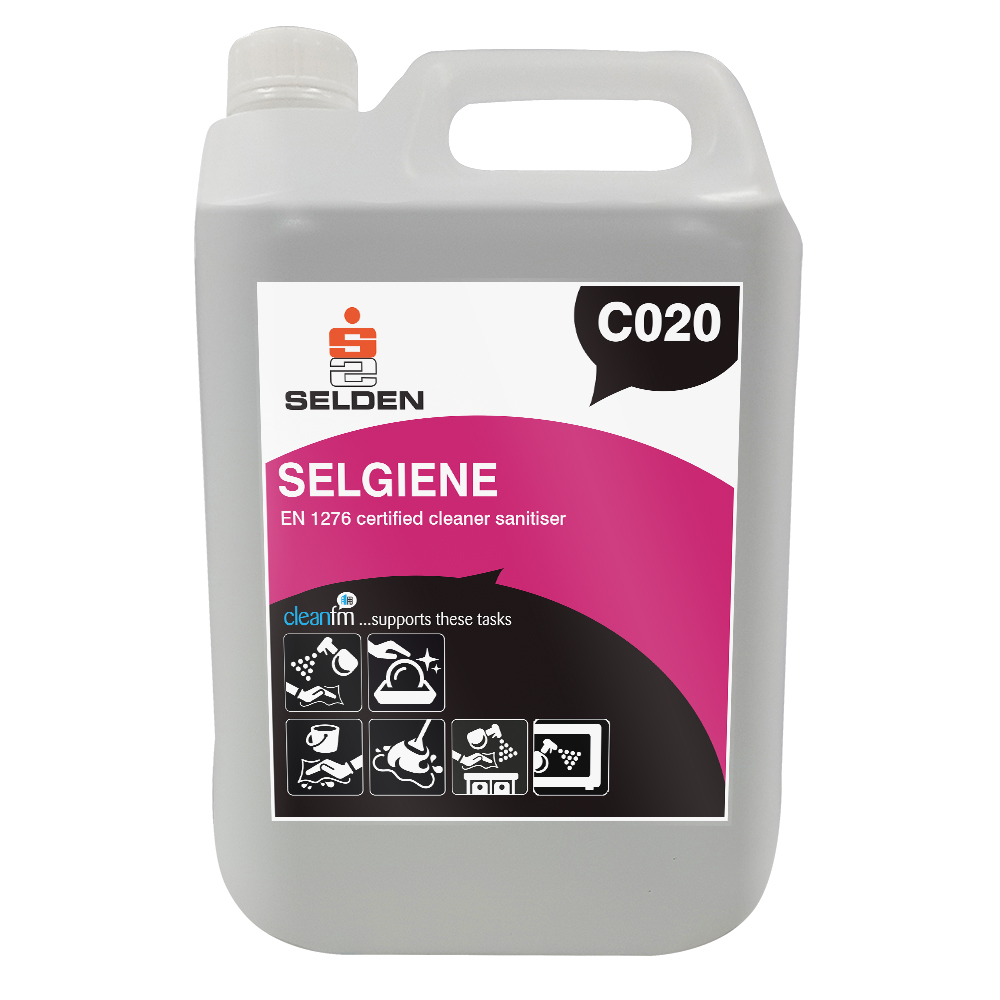 SELDEN SELGIENE SURFACE AND FLOOR CLEANER SANITIZER, Ideal for catering or kitchens, 5 Litre, C020