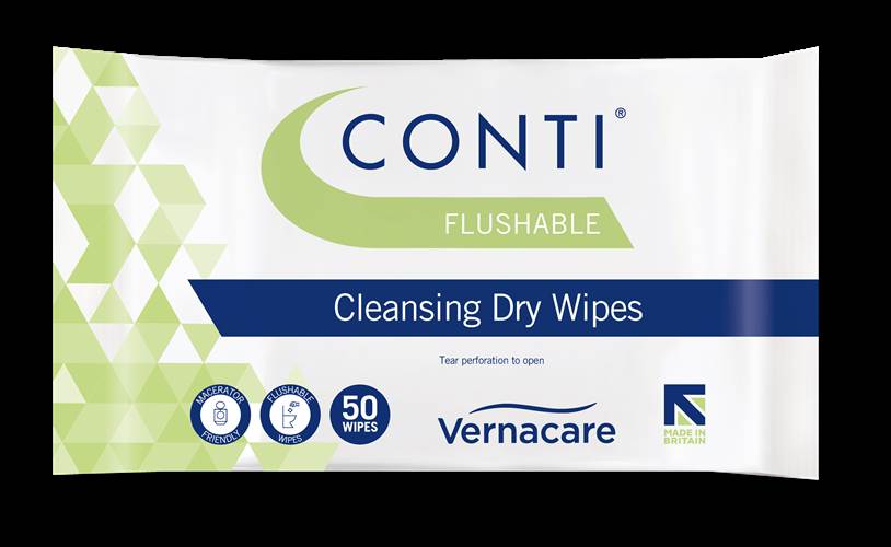 Contiwipes Flushable Dry Wipes, CFW050, 15x 50 wipes