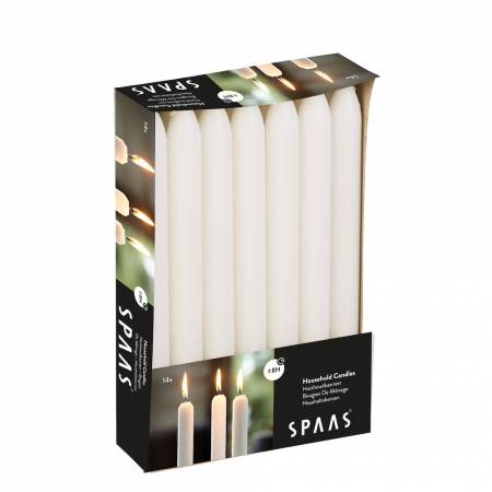 SPAAS 100 x 10" White Dinner Candles - 7 hr Burn