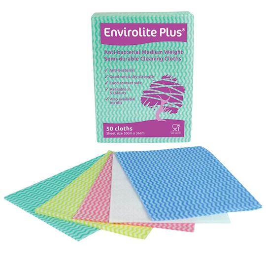 Ecotech Envirolite Plus Medium Weight Cleaning Cloths, 50 per pack,ELPF50B, BLUE
