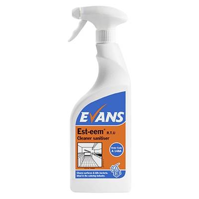Evans A148 Esteem Unperfumed Cleaner Sanitizer, 750ml Trigger