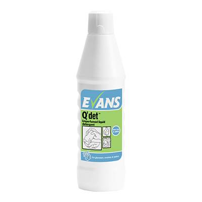Evans QDET unperfumed liquid detergent (1L)