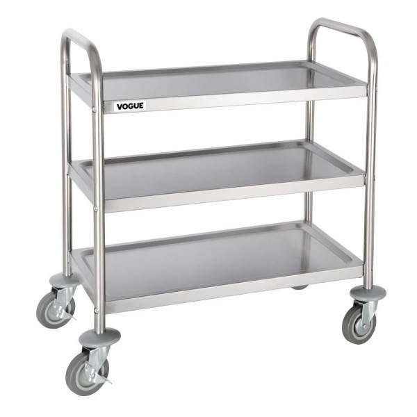 Stainless Steel 3Tier Clearing Trolley Sml