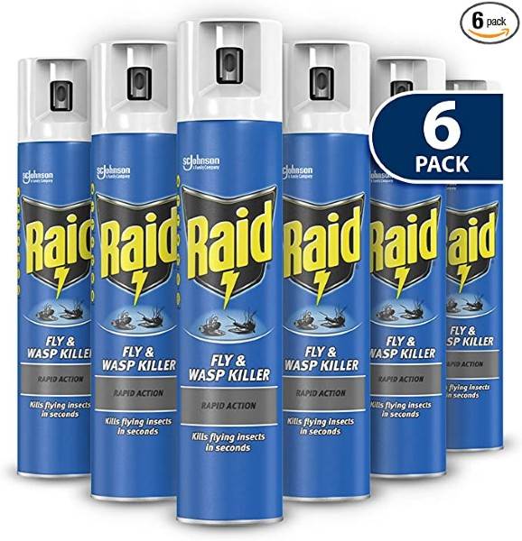 RAID Fly & Wasp Spray 6x300ml Aerosols