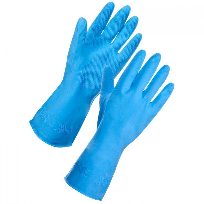 SUPERTOUCH BLUE HOUSEHOLD GLOVES MEDIUM x 12G-HHBM