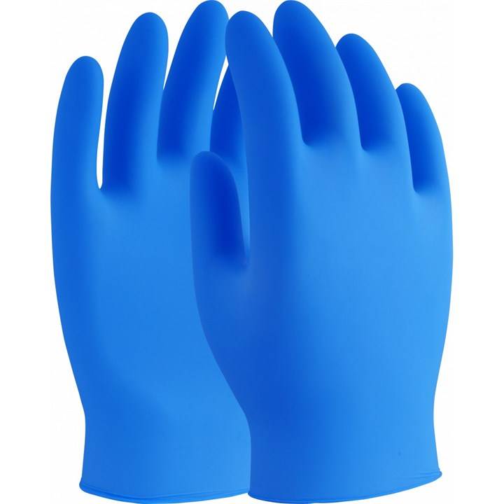 100 x NITRILE BLUE POWDER FREE GLOVES - SMLG-NPFBS