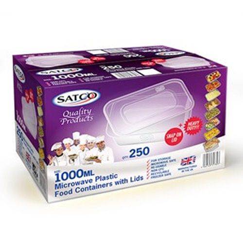 SATCO 1000cc PLASTIC CONTAINERS WITH LIDSMICRO-1000