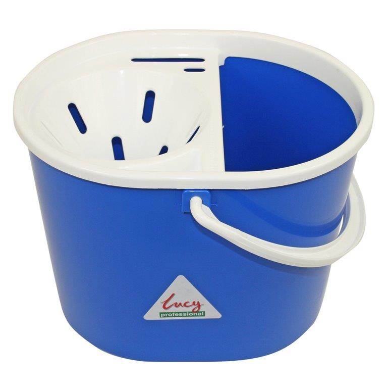 Lucy 10 litre Oval Mop Bucket with Wringer, BLUE