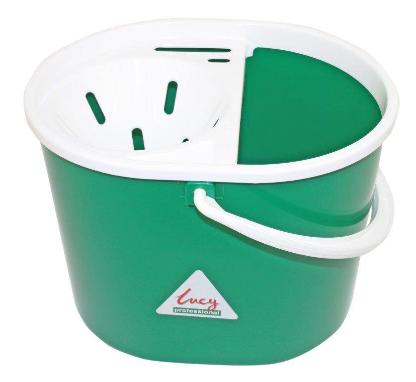 Lucy 10 Litre Oval Mop Bucket with Wringer, GREEN