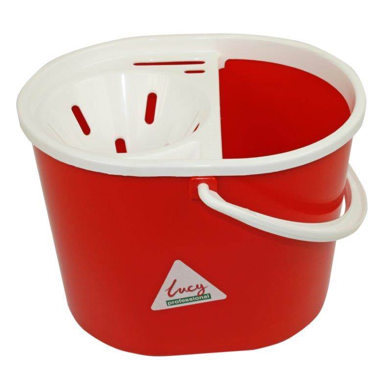 Lucy 10 Litre Oval Mop Bucket with Wringer, RED