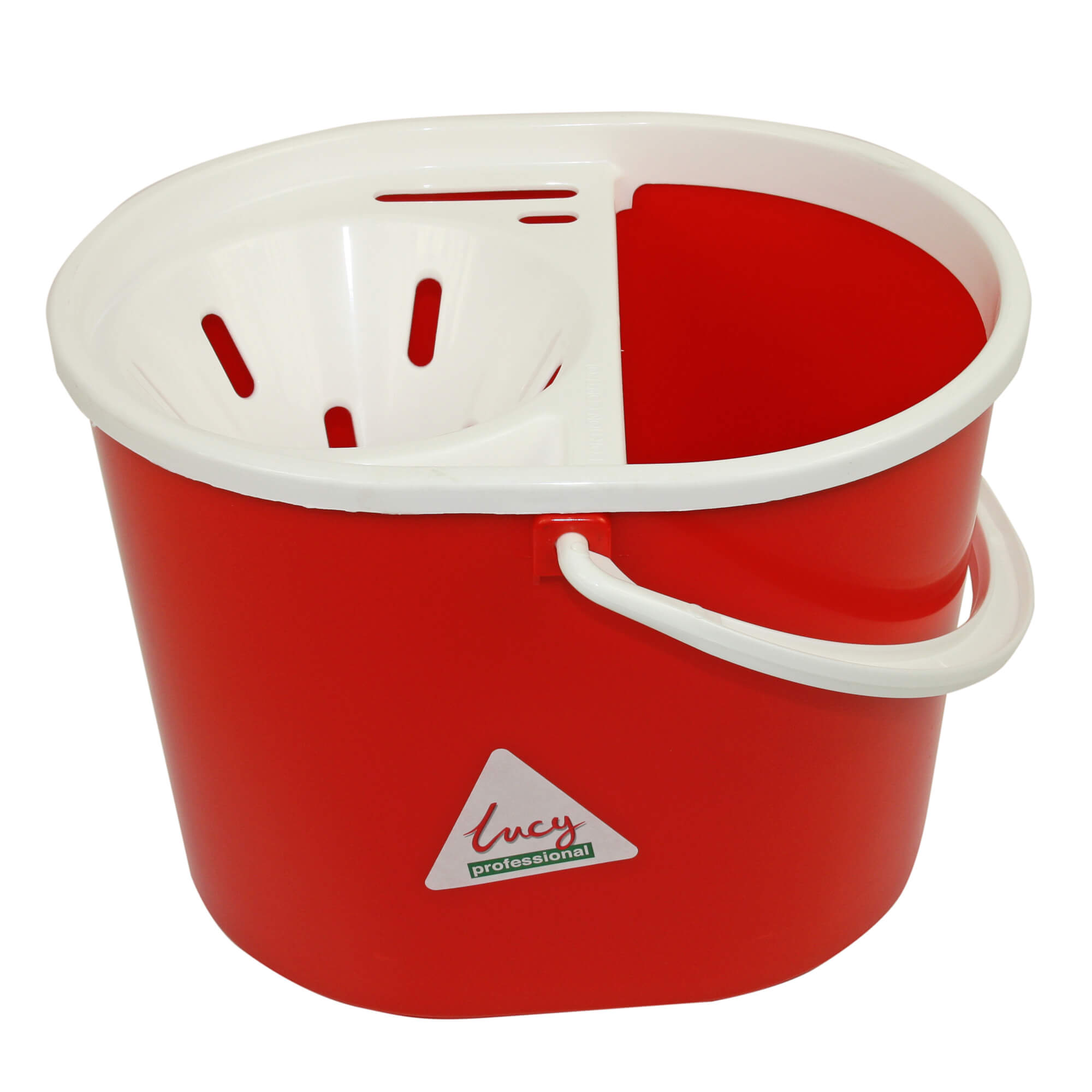 Lucy 10 Litre Oval Mop Bucket with Wringer, RED