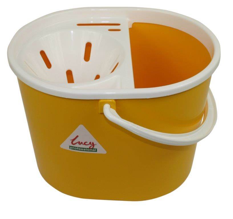 Lucy 10 Litre Oval Mop Bucket with Wringer, YELLOW