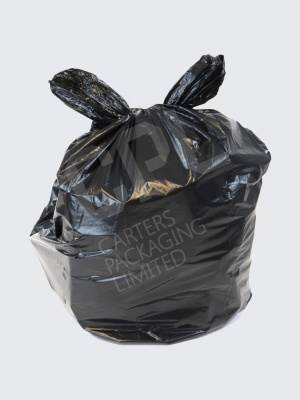 100x Black HQ Wheelie Bin Liners 28x44x62"