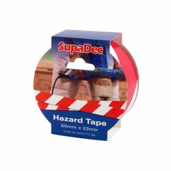 Red White Hazard Tape 50mm x 33m