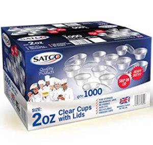 SATCO 2oz ROUND CONTAINERS WITH LIDS 1000SATCO2