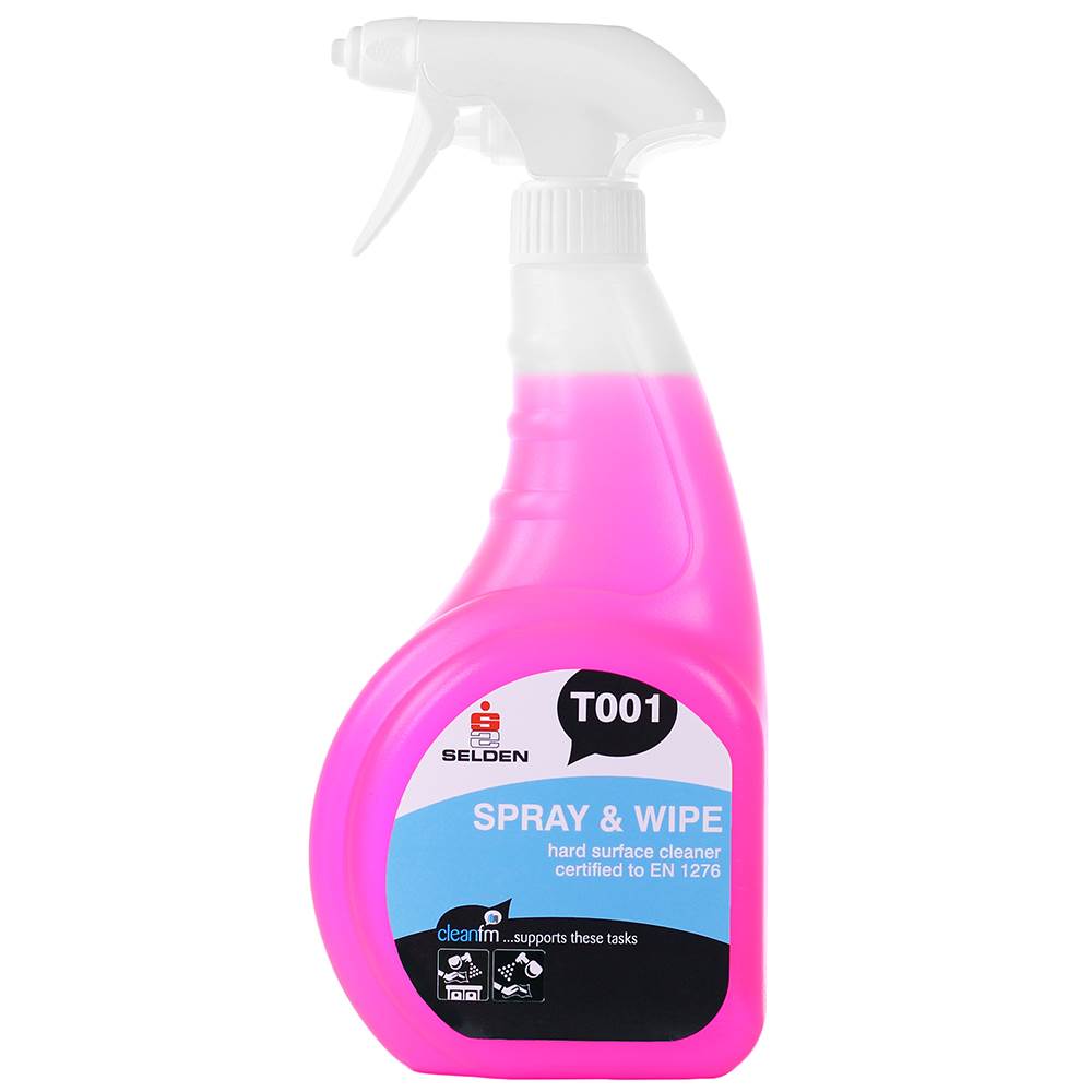 SELDEN T001, SPRAY AND WIPE MULTISURFACE CLEANER SPRAY, 750ML TRIGGER