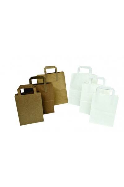 Paper Takeaway Bags White - Medium x 250