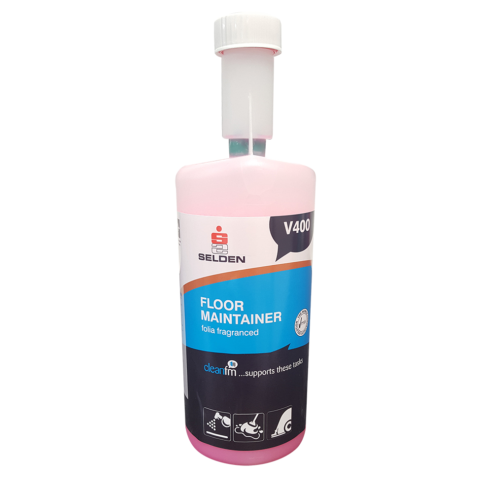 SELDEN V400, FLOOR MAINTAINER CLEANER CONCENTRATE, 1 LITRE X 6