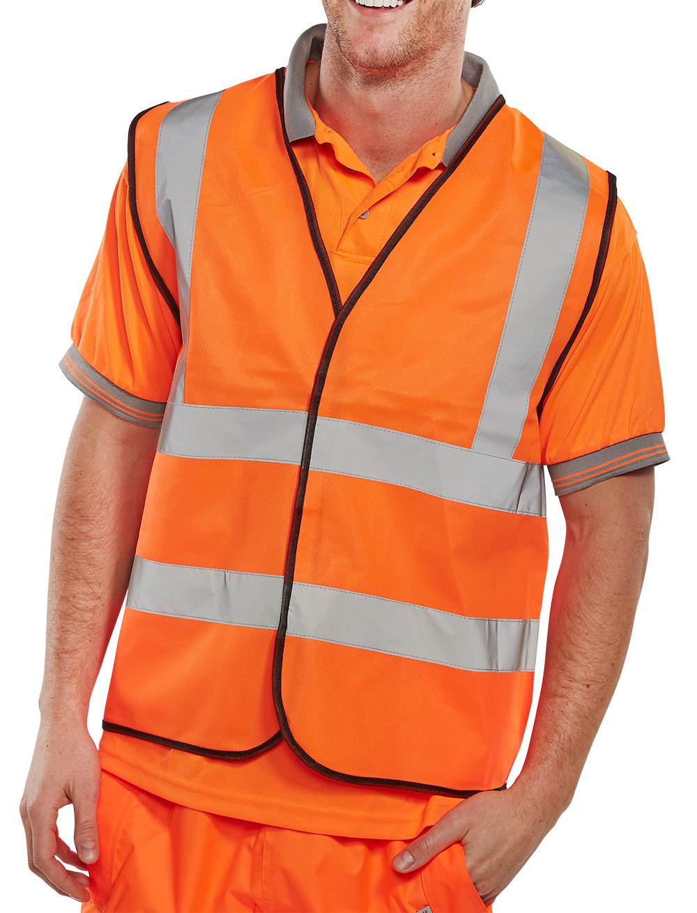 HI VIZ WAISTCOAT - ORANGE - LARGEWCO-L