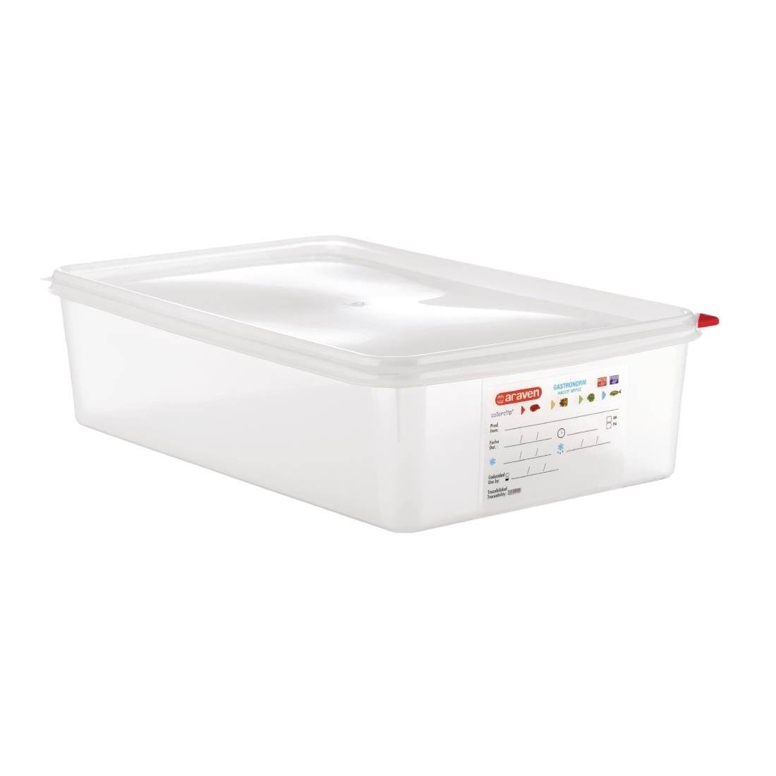 NISBETS ARAVEN POLYPORPYLENE 1/1 GASTRONORM FOOD CONTAINERS WITH LIDS (PACK OF 4)XSP00000071