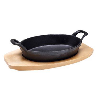 Cast Iron Dish & Trivet Oval 21x15cm