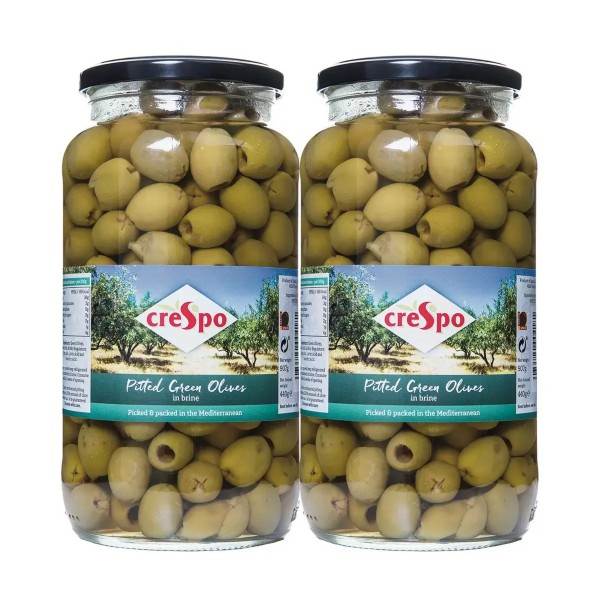 CRESPO GREEN PITTED OLIVES 2 x 907gOLIVESG/P