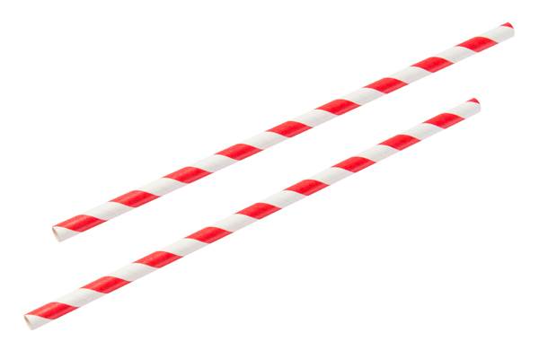 Red & White 8" Paper Straws 6mm x 250