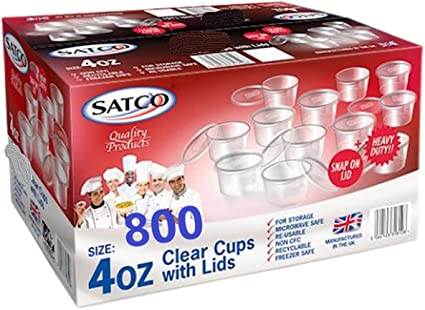 Satco 4oz Round Containers with Lids x 800