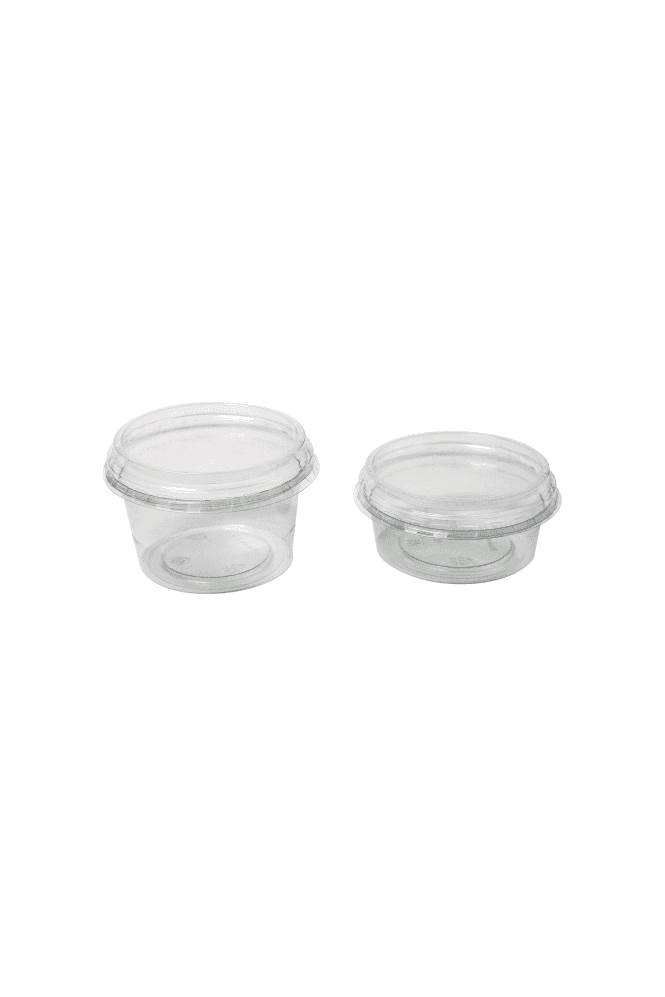 MAGNUM PACKAGING 4oz CLEAR PLASTIC SAUCE CUPS WITH LIDS x 1000SAUCECUPS